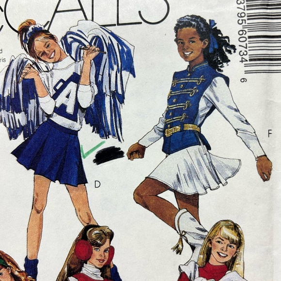 McCall's 6073 -size 12- Cheerleader Costume Pattern uncut- Halloween- dance - Picture 6 of 9